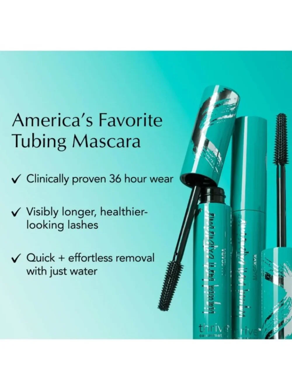NEW Thrive Causemetics Liquid Lash Extensions Mascara Brynn Black Full Size 10.7
